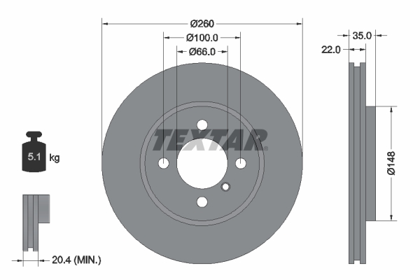 Brake Disc - 92026503 TEXTAR