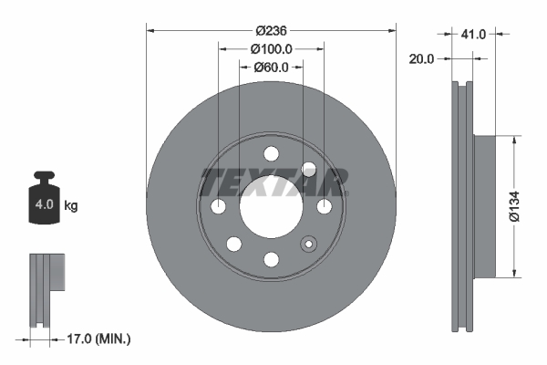 Bremsscheibe - 92029603 TEXTAR