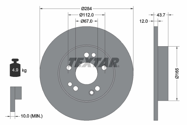 Brake Disc - 92031803 TEXTAR