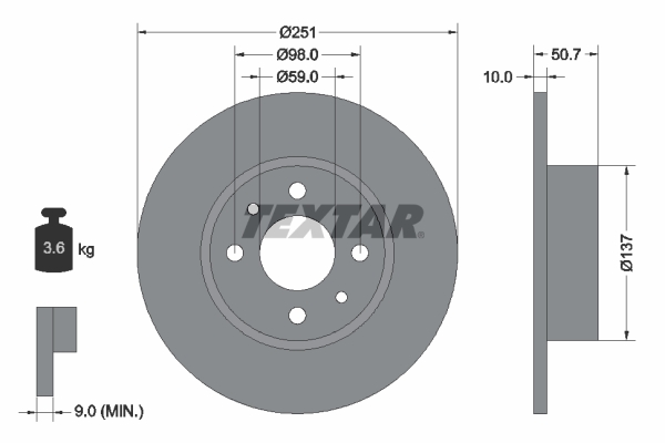 Brake Disc - 92034203 TEXTAR