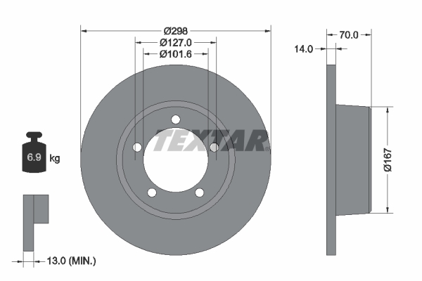 Bremsscheibe - 92040600 TEXTAR
