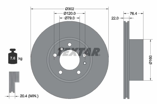 Brake Disc - 92042203 TEXTAR