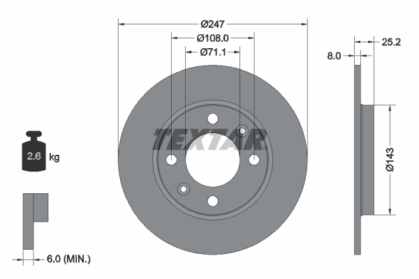 Brake Disc - 92055003 TEXTAR