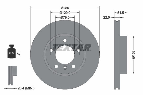 Brake Disc - 92055603 TEXTAR