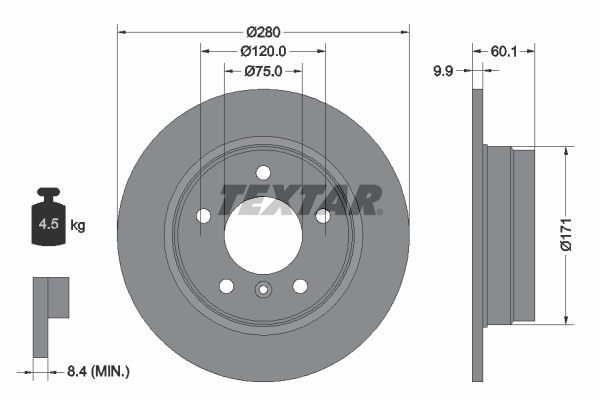Brake Disc - 92055703 TEXTAR