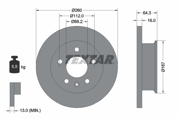 Brake Disc - 92055900 TEXTAR