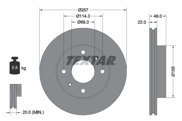 Brake Disc - 92056300 TEXTAR