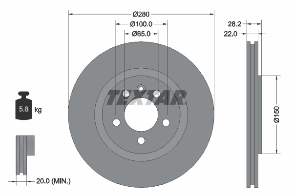 Brake Disc - 92057100 TEXTAR