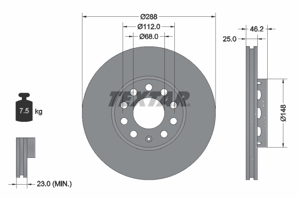 Brake Disc - 92057605 TEXTAR