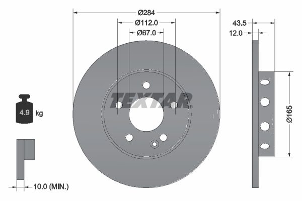Brake Disc - 92059303 TEXTAR