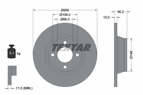 Bremsscheibe - 92060400 TEXTAR