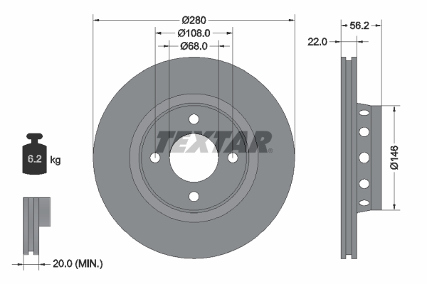 Brake Disc - 92060600 TEXTAR