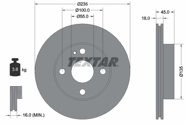 Brake Disc - 92061500 TEXTAR