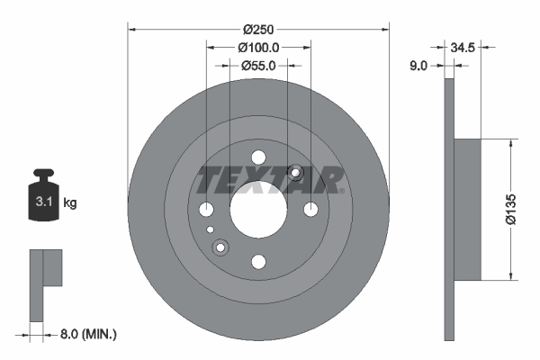 Brake Disc - 92061700 TEXTAR
