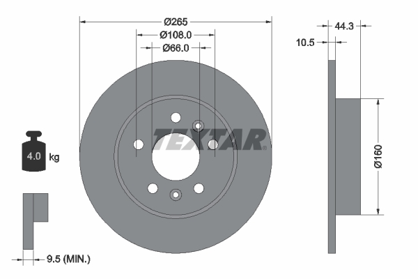 Bremsscheibe - 92065100 TEXTAR
