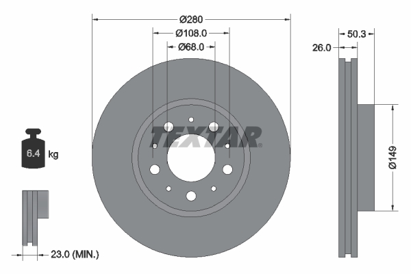 Brake Disc - 92066703 TEXTAR