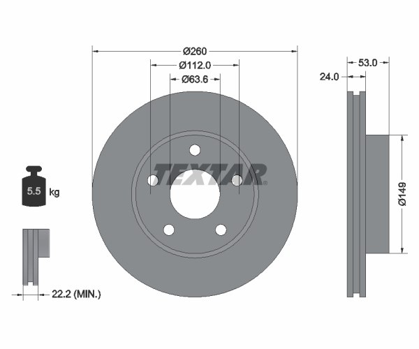 Brake Disc - 92067700 TEXTAR