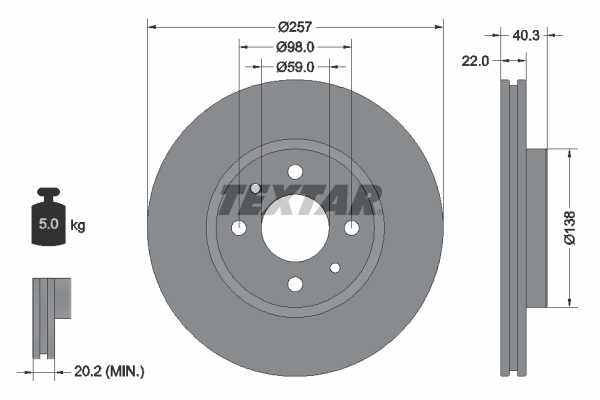 Brake Disc - 92069603 TEXTAR