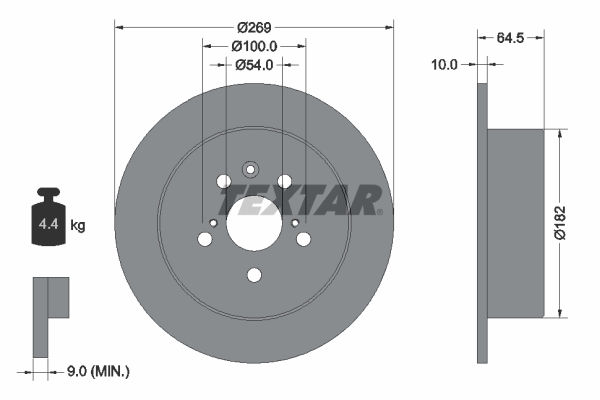 Brake Disc - 92070800 TEXTAR