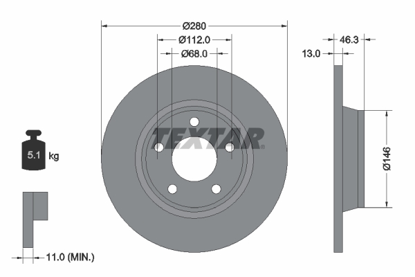 Bremsscheibe - 92071605 TEXTAR