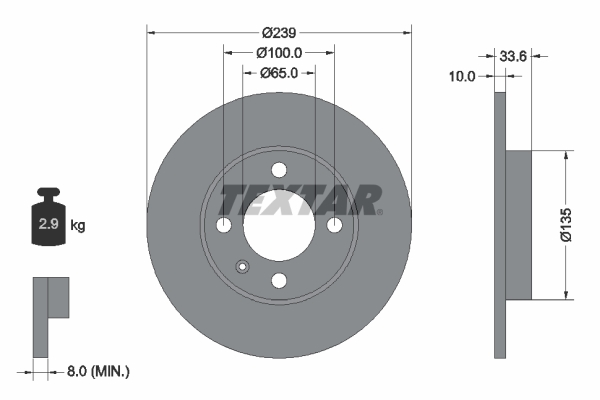 Brake Disc - 92071903 TEXTAR