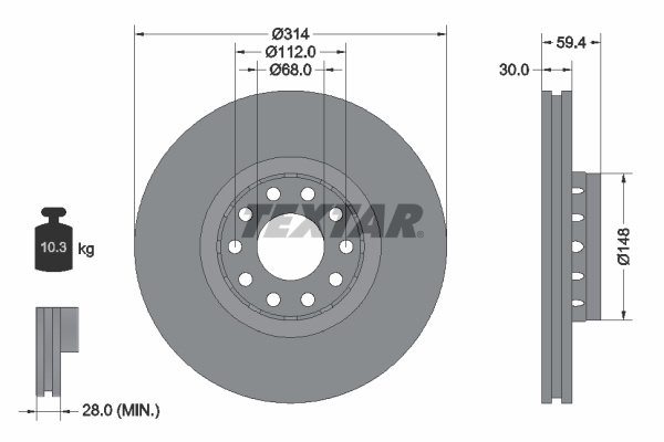 Bremsscheibe - 92073200 TEXTAR