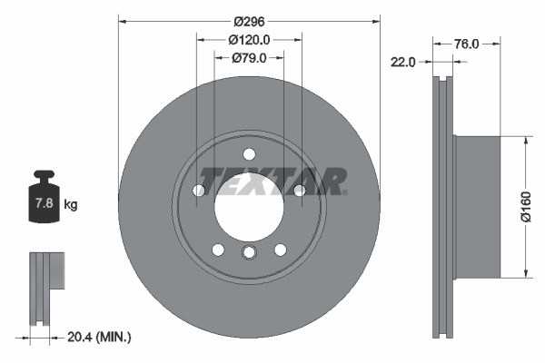 Bremsscheibe - 92075005 TEXTAR