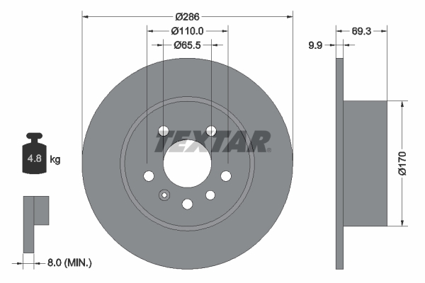 Brake Disc - 92075703 TEXTAR