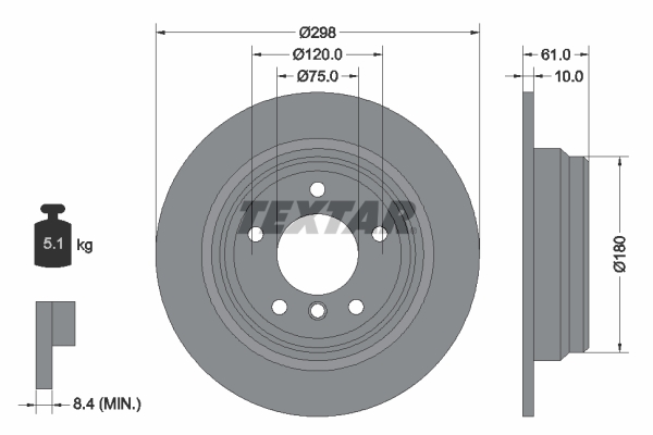 Brake Disc - 92076603 TEXTAR