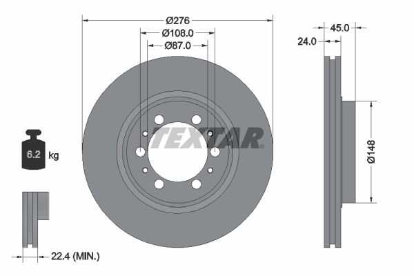 Bremsscheibe - 92079800 TEXTAR