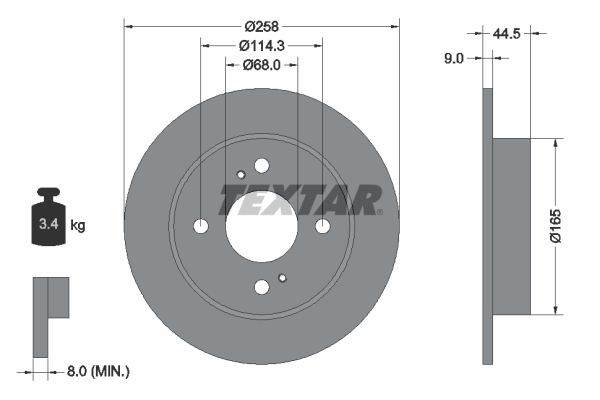 Brake Disc - 92080200 TEXTAR