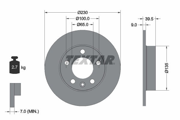 Brake Disc - 92082503 TEXTAR