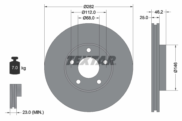 Brake Disc - 92083603 TEXTAR