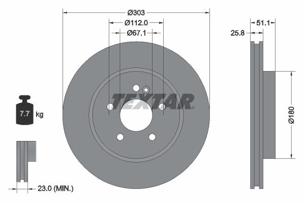 Brake Disc - 92089905 TEXTAR