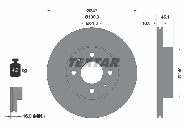 Bremsscheibe - 92091000 TEXTAR
