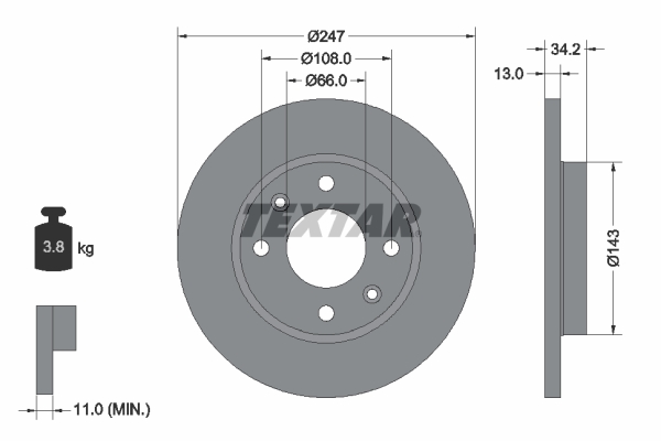 Brake Disc - 92092803 TEXTAR
