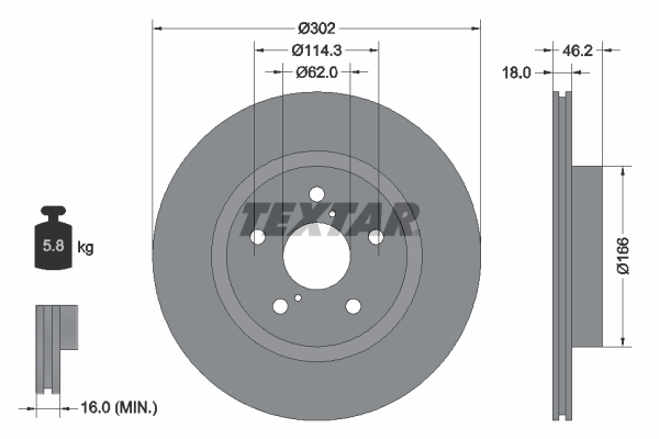 Brake Disc - 92093500 TEXTAR