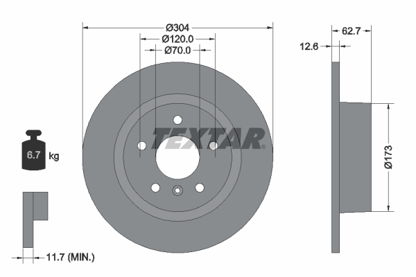 Brake Disc - 92095203 TEXTAR