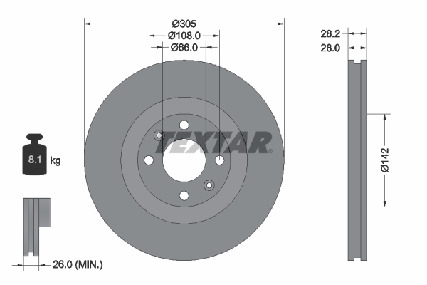 Brake Disc - 92097103 TEXTAR