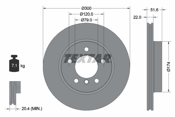 Brake Disc - 92097205 TEXTAR