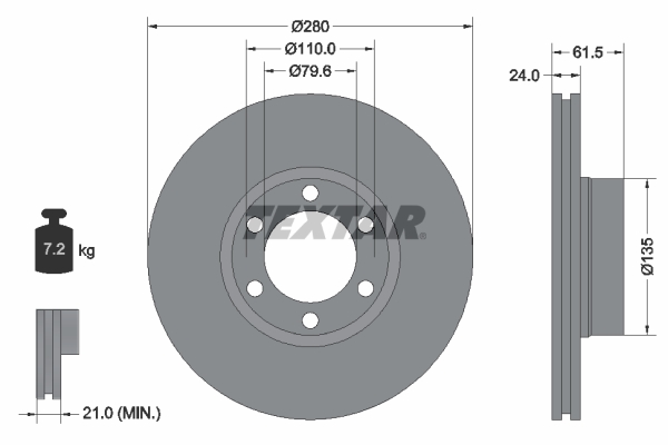 Brake Disc - 92097703 TEXTAR