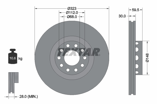 Brake Disc - 92098305 TEXTAR
