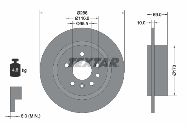 Brake Disc - 92100200 TEXTAR
