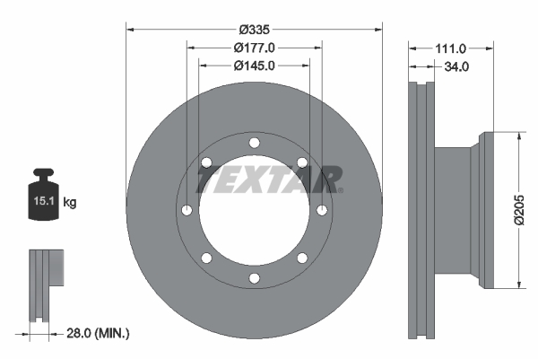 Brake Disc - 93102300 TEXTAR