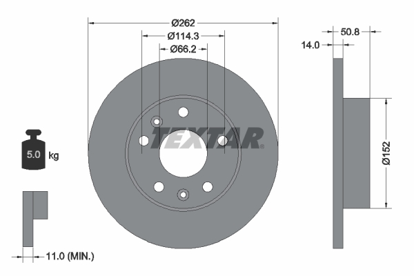 Brake Disc - 92102900 TEXTAR