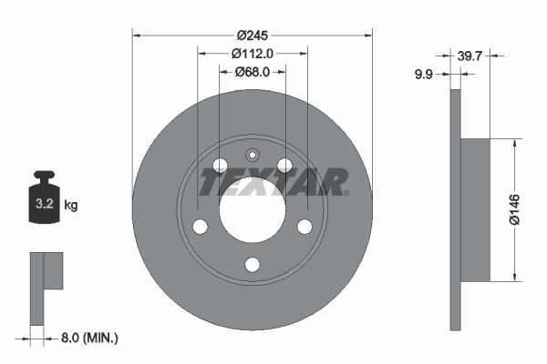 Bremsscheibe - 92106203 TEXTAR