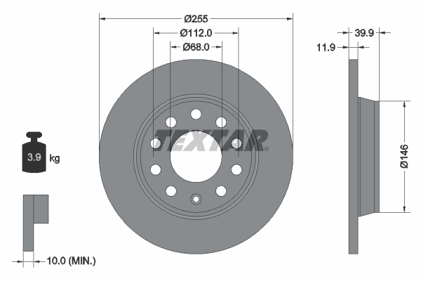 Bremsscheibe - 92106303 TEXTAR