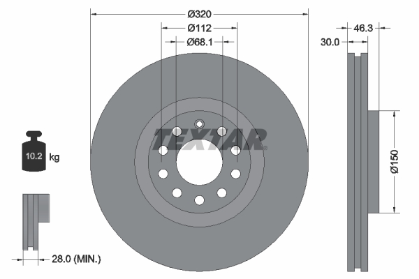 Brake Disc - 92106705 TEXTAR