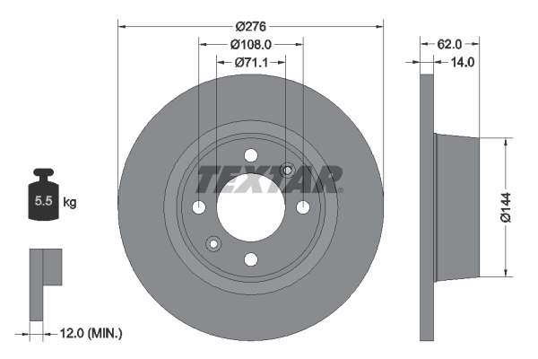 Brake Disc - 92107900 TEXTAR