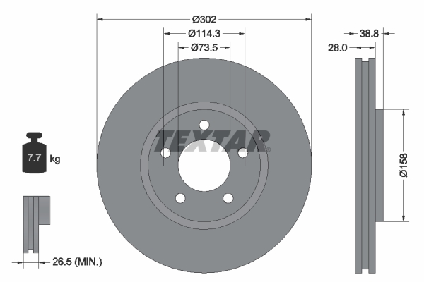 Bremsscheibe - 92108200 TEXTAR
